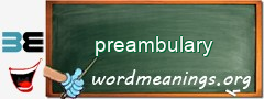WordMeaning blackboard for preambulary